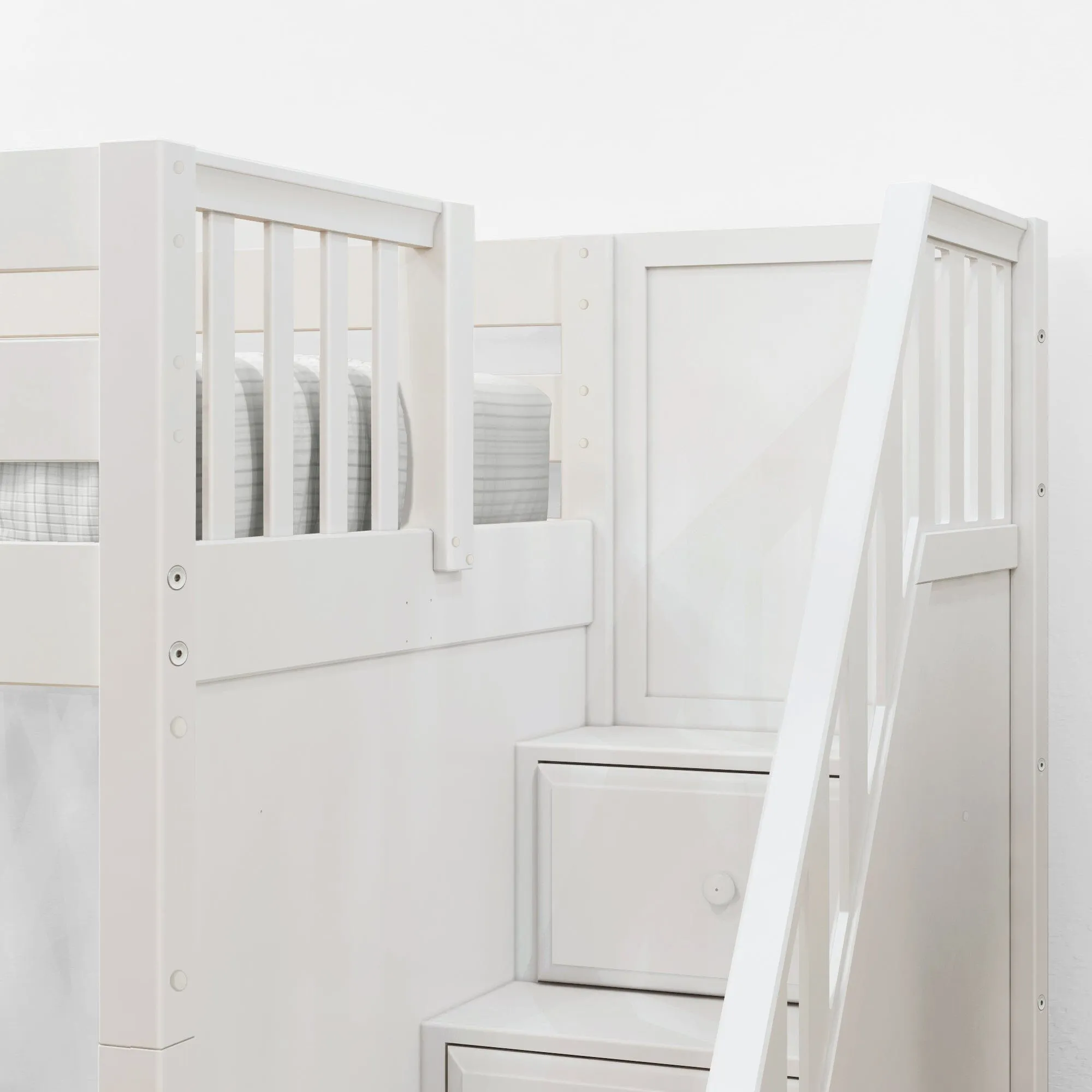 Twin Mid Loft Bed with Stairs