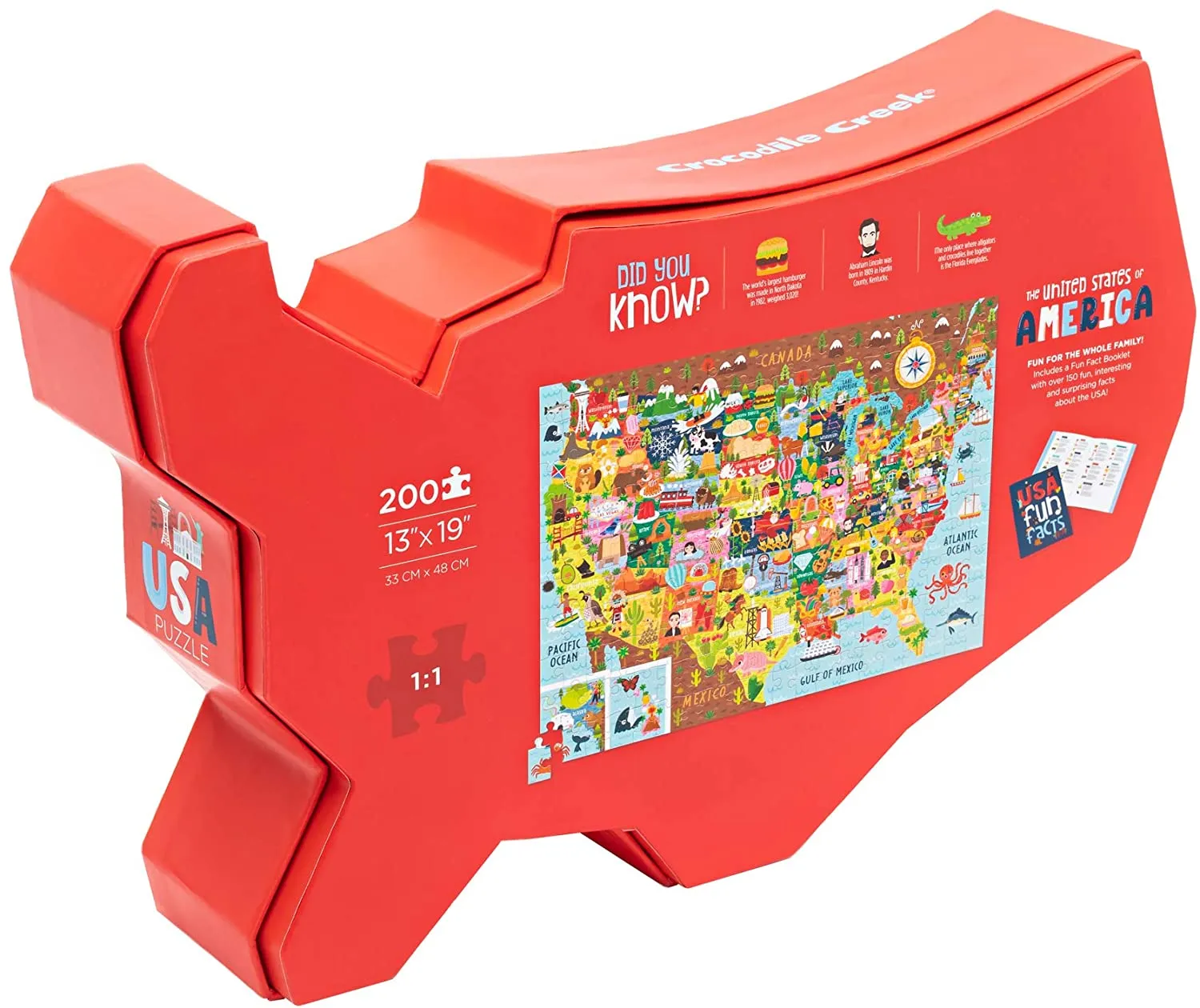USA Shaped 200 Piece Puzzle