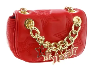 Versace Jeans Couture  Red Star Quilted Charm Embellished Crossbody Bag