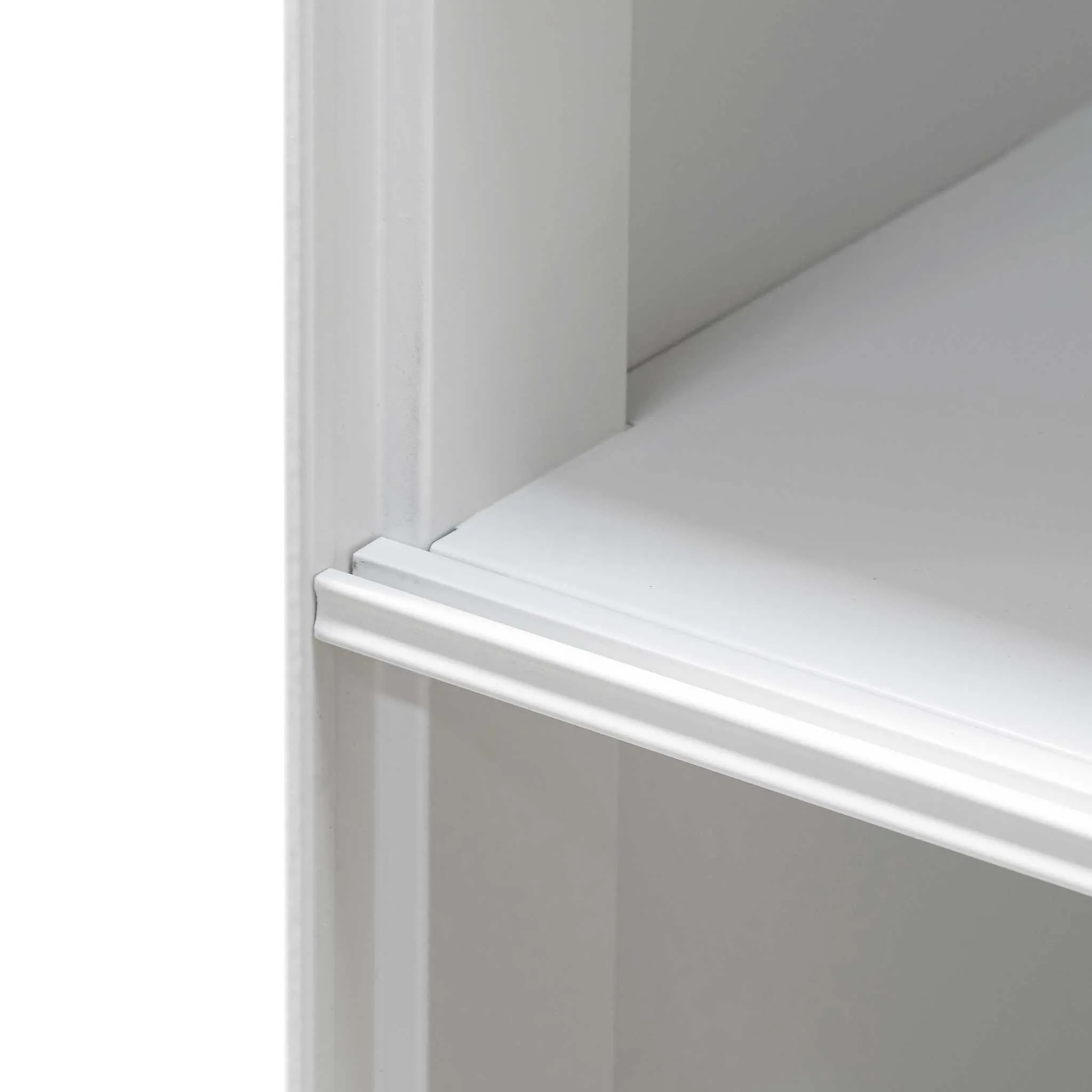 Winford Inter-layered White Storage Cabinet - Grey Doors
