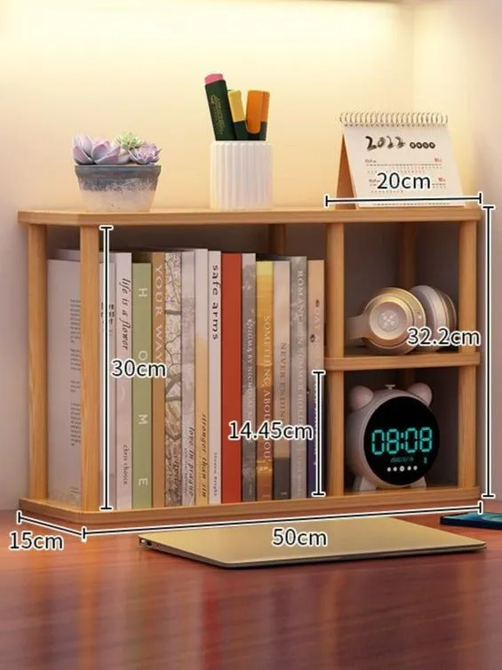 Wooden Desktop Bookshelf Organizer