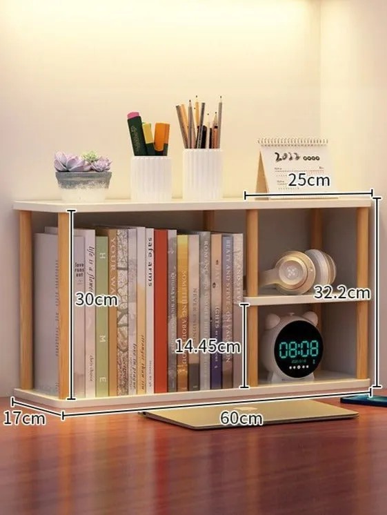 Wooden Desktop Bookshelf Organizer