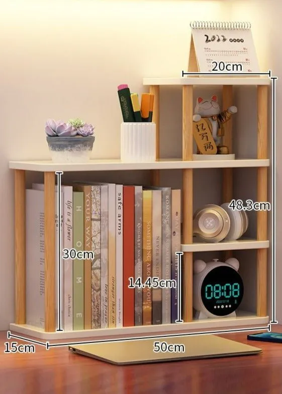 Wooden Desktop Bookshelf Organizer