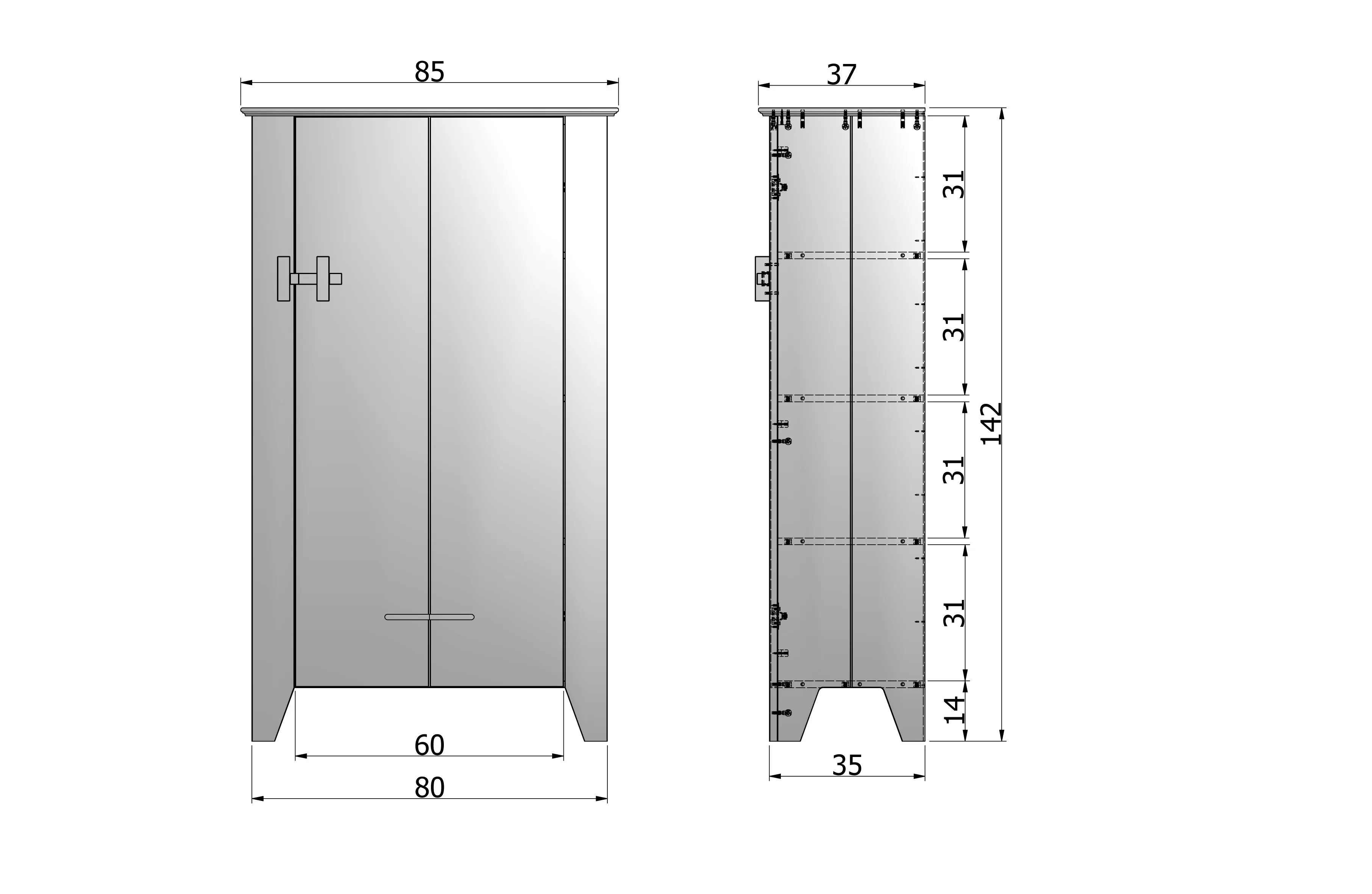 Woood Gijs Farmer Cabinet Concrete Grey