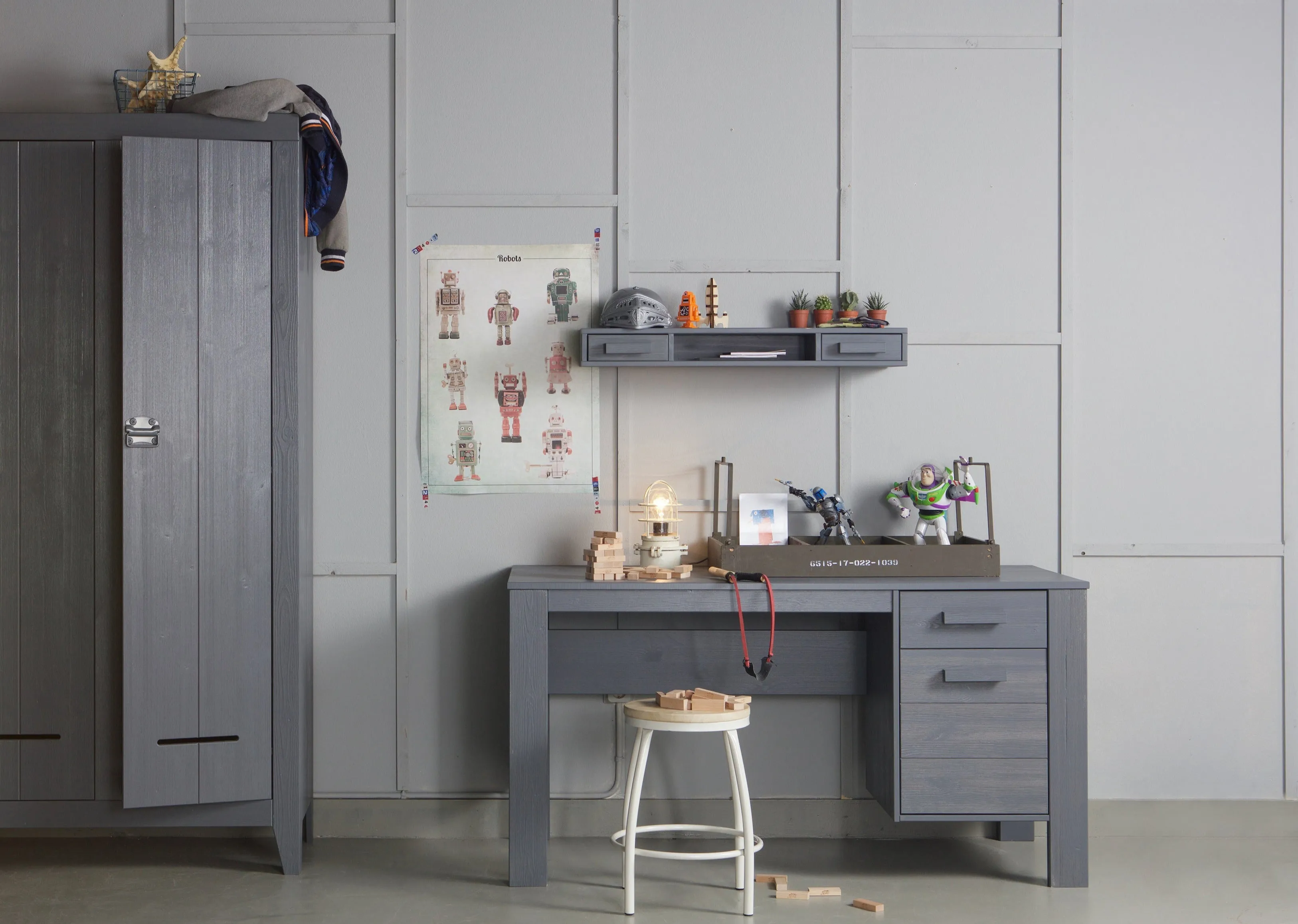 Woood Kluis Cabinet Steel Grey